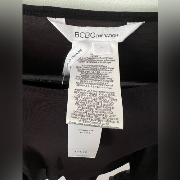 BCBGeneration NEW with tags NWT black synthetic leather sleeves top shirt BCBG - Picture 2 of 12